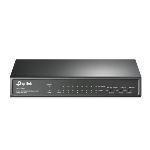 TL-SF1009P | 9-Port 10/100Mbps Desktop Switch with 8-Port PoE+