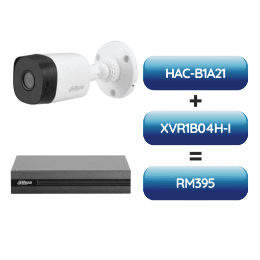 HAC-B1A21 or HAC-T1A21 + XVR1B04H-I | 4 Channels Penta-brid 5M-N/1080p Cooper 1U 1HDD WizSense Digital Video Recorder