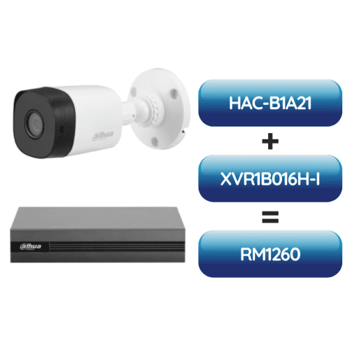 HAC-B1A21 or HAC-T1A21 + XVR1B16H-I | 16CH Penta-brid 5MP Value/1080P Compact 1U 1HDD WizSense Digital Video Recorder